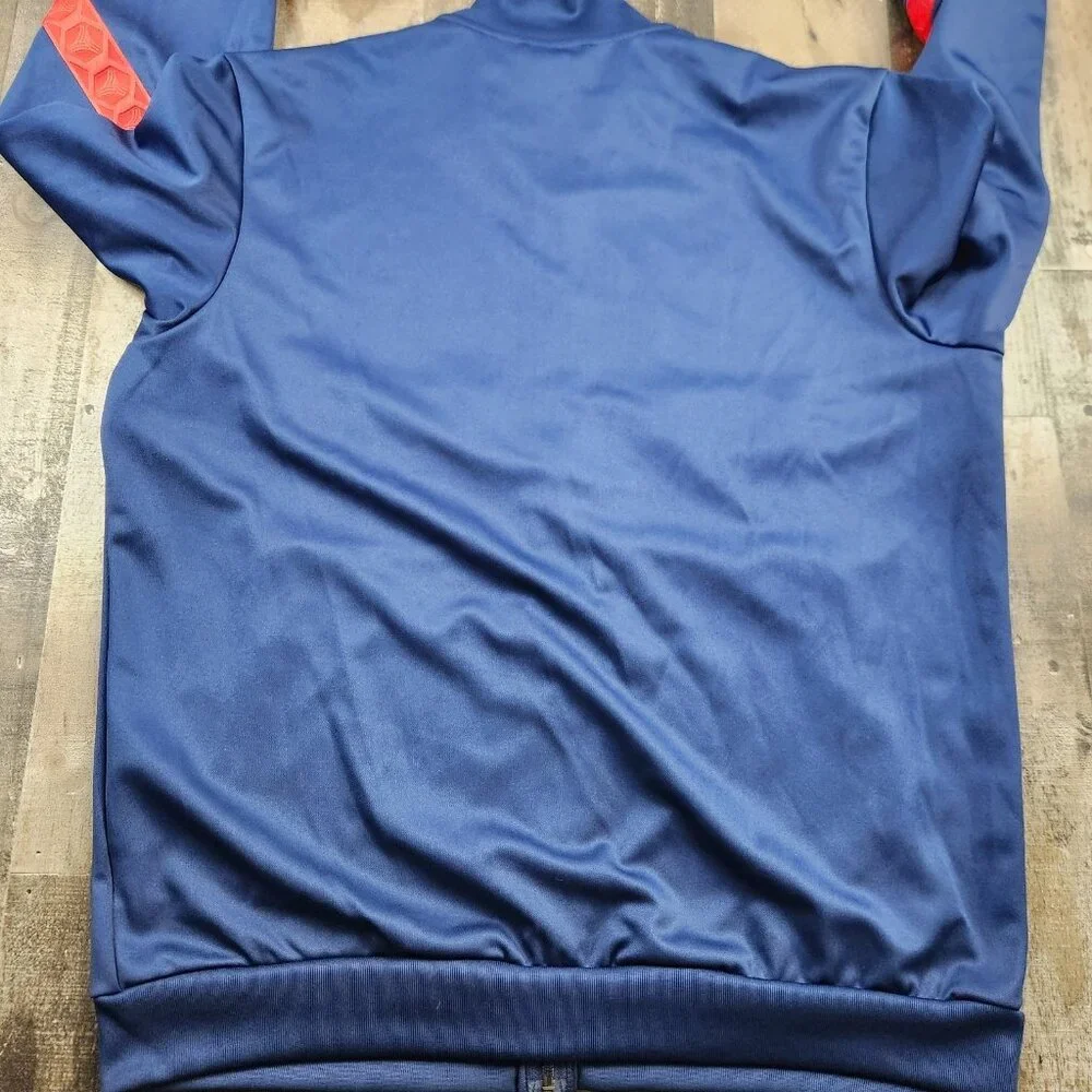 Men's Adidas Club Jacket Size XL Blue Polyester Track Soccer Jacket - Picture 3 of 11